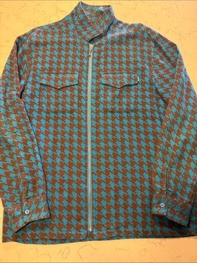Supreme houndstooth flannel zip up shirt